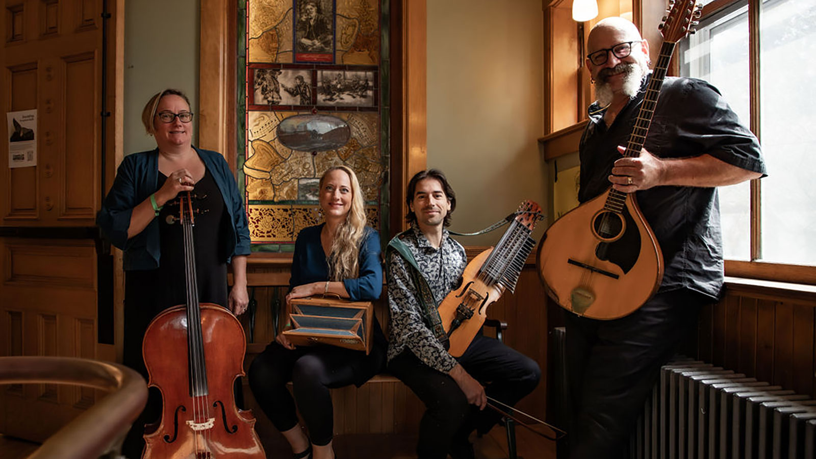 Emma Björling singing with Skye Consort at an intimate concert venue