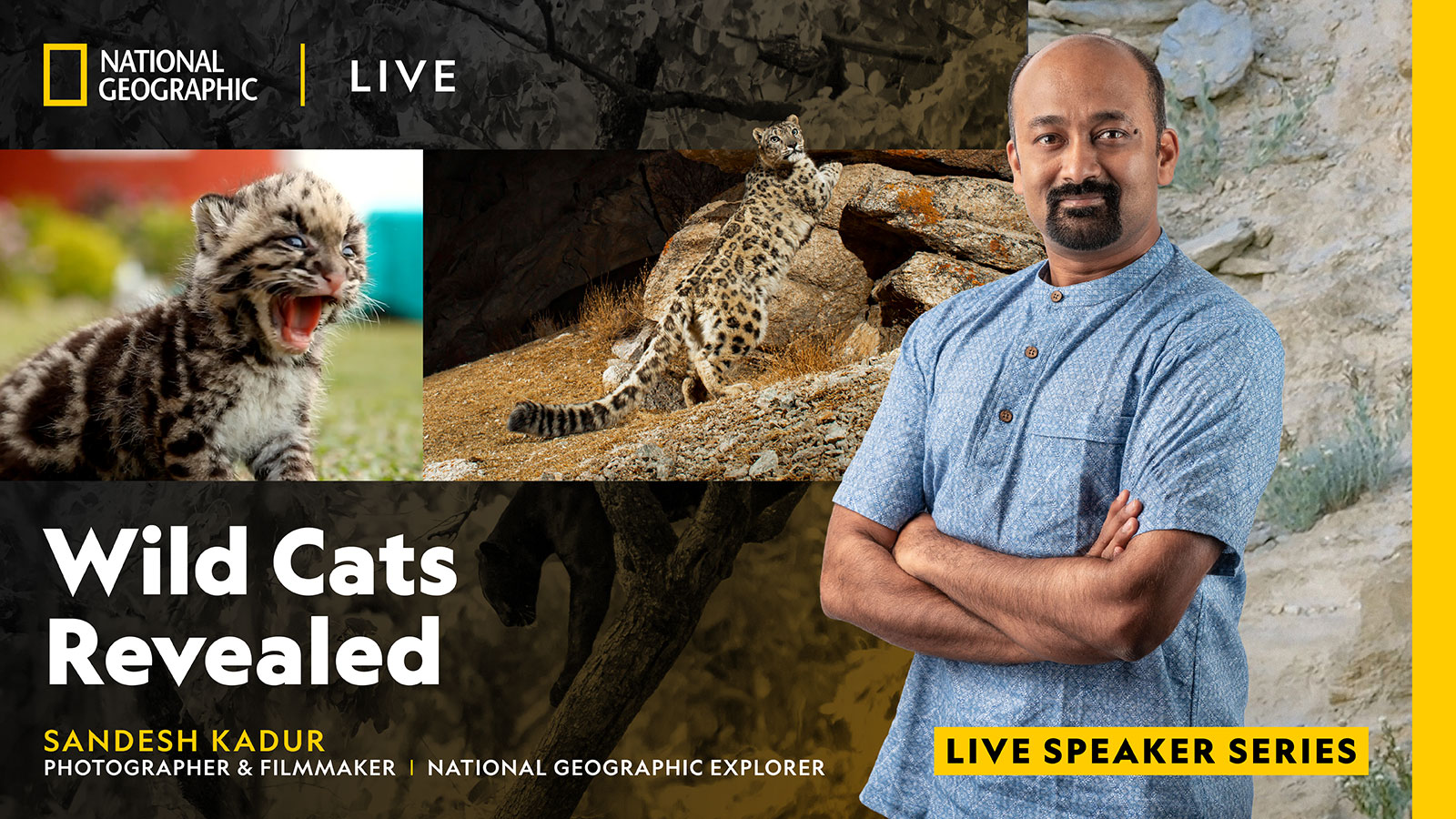 Sandesh Kadur presenting National Geographic Live Wild Cats Revealed at Peery’s Egyptian Theater Ogden
